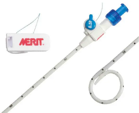 Clsoe-up of a Merit biliary drainage catheter
